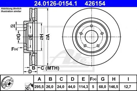 ATE 24012601541 Диск торм.перед. Nissan Qashqai 1.62.0i1.5DCi2.0DCi 07>