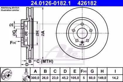 ATE 24012601821 Диск торм.перед. Opel Mokka 1.4-1.7 12>