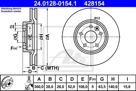 ATE 24012801541 Диск торм.перед. Ford Mondeo Volvo S80V70XC70 1.6-4.4i1.8-2.4D 07>