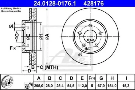ATE 24012801761 Диск тормозной Mercedes E(W211) -09 перед 295 мм.