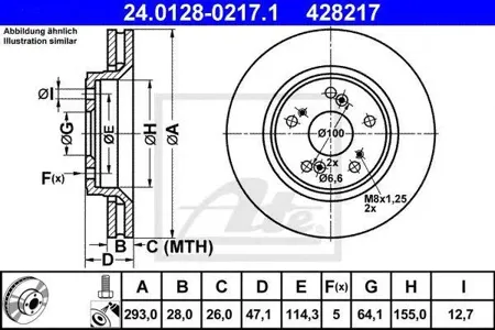 ATE 24012802171 Диск торм.перед. Honda CR-V 2.02.2 07>