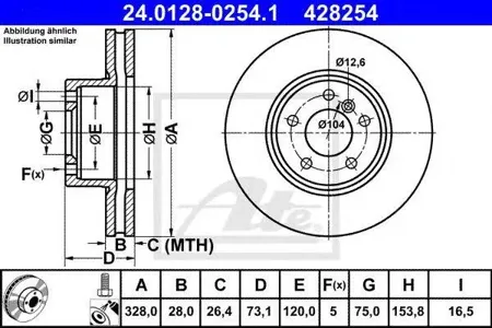 ATE 24012802541 Диск торм.перед. BMW F25 2.03.0iD 10>