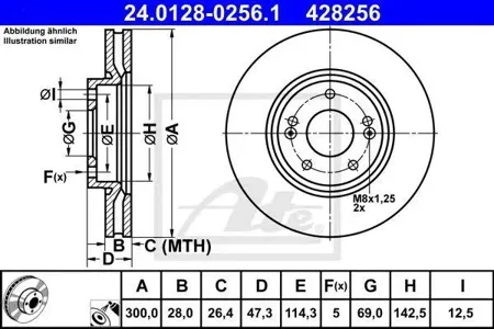 ATE 24012802561 Диск торм.перед. 300x28 Hyundai ix35 Sonata Tucson , Kia Sportage 2.0-3.3 04>