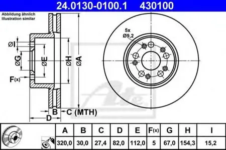 ATE 24013001001 Диск торм.перед. Mercedes W140 4.0-6.0 92>