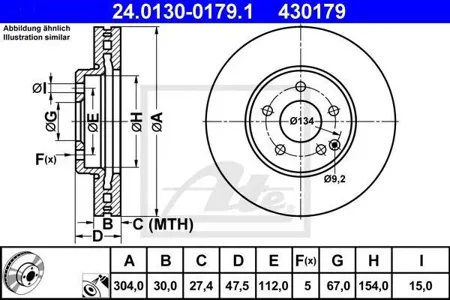 ATE 24013001791 Диск торм.перед. Mercedes W211 2.43.2 03>