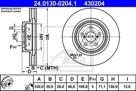 ATE 24013002041 Диск торм.перед. Subaru Legacy Outback 2.02.5GT3.6R 03>