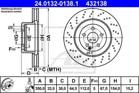 ATE 24013201381 Диск торм.перед. Mercedes W221W216W230 5.54.0D 05>