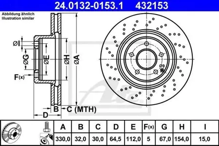 ATE 24013201531 Диск торм.перед. Mercedes W211 2.3-3.52.8CDi3.2CDi 05>