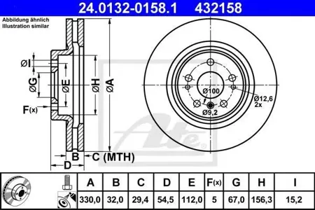 ATE 24013201581 Диск торм.перед. Mercedes W164W251 3.53.0CDi 05>