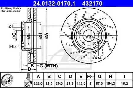 ATE 24013201701 Диск торм.перед. Mercedes C218 CLS 2.5-3.5 11>