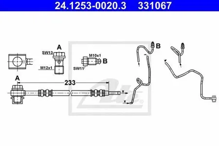 ATE 24125300203 Трубка тормозная задняя R