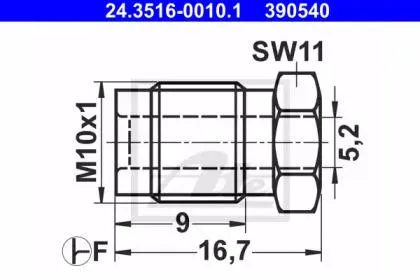 ATE 24351600101 Штуцер прокачной M10x1