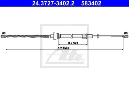 ATE 24372734022 Трос ручного тормоза лев,прав VW Polo sedan I 09-