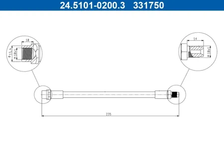 ATE 24510102003 Шланг тормозной