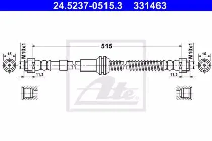 ATE 24523705153 Шланг тормозной перед. L=545 Audi Q7,VW Toureg, Porsche Cayenne 3.0-6.0 02>