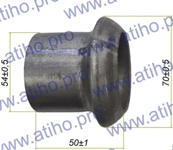 ATIHO 82227 Раструб ремонтный (кольцо) (алюмокремниевое покрытие) из трубы d 54 мм  L-50 мм  отформован до d 7