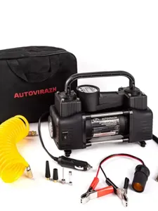AUTOVIRAZH AV010999 Компрессор автомобильный 95лмин. 10атм. 14А 12V в прикуриватель(переходник на клеммы)АКБ AUTOVIRAZH