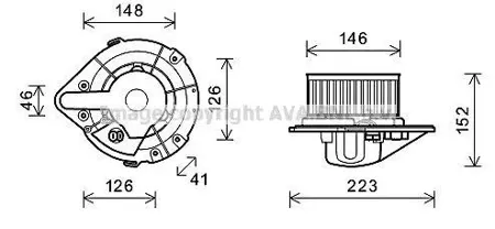AVA AI7501 Вентилятор отопителя Audi 80 VW Golf II Jetta II Passat