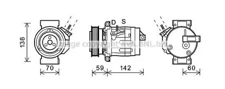 AVA CTK035 Компрессор кондиционера Chevrolet Captiva  Opel Antara