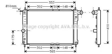 AVA DW2039 Радиатор охлаждения Daewoo Lanos