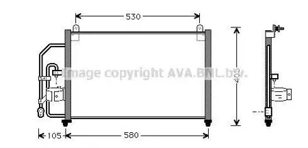 AVA DW5012 Радиатор кондиционера Daewoo Lanos