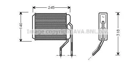 AVA DWA6026 Радиатор отопителя Daewoo Aranos Espero LeMans Nexia