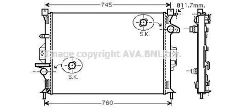 AVA FDA2422 Радиатор охлаждения Ford Focus III Galaxy II Grand C-Max Mondeo IV C-Max