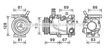 AVA HYK414 Компрессор кондиционера
