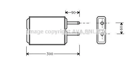 AVA MZ6124 Радиатор отопителя Mazda 626 MX6