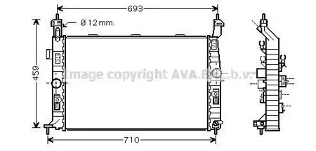 AVA OL2345 Радиатор охлаждения Opel Meriva A