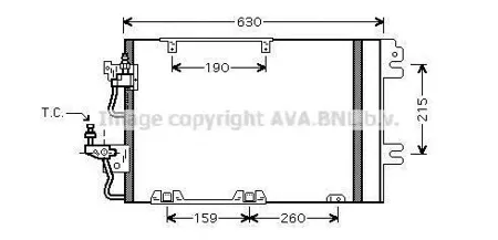 AVA OL5367D Радиатор кондиционера с осушителем Opel Astra H 1.8i Aut. 0204-