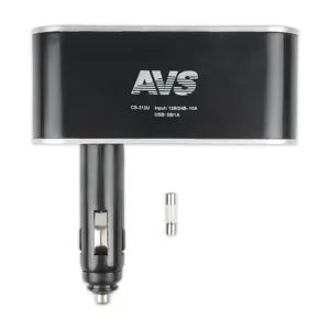 AVS 43265 Разветвитель прикуривателя 3-х гнездовой 12-24V 1USB AVS