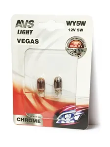 AVS A07113S Лампа 12V WY5W W2.1x9.5d желтая блистер (2шт.) AVS