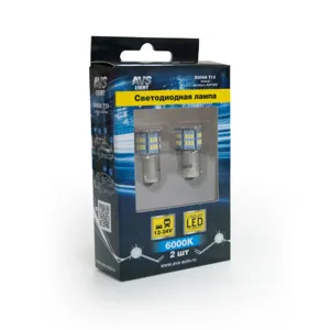 AVS A07186S к-т ламп светодиодных S009A T15, белый(BA15S) 54SMD 3014 10-30V 1 contact, коробка 2шт