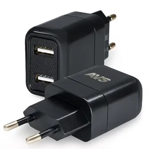 AVS A07978S  USB СЕТЕВОЕ ЗАРЯДНОЕ УСТРОЙСТВО AVS 2 ПОРТА UT-724 (2,4А)