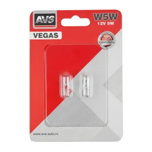 AVS A78478S комплект ламп (W5W) W2.1x9.5d 5W 12V Vegas, блистер 2шт.