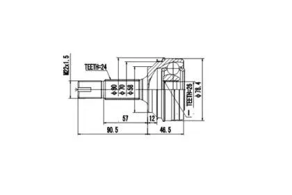 AYWIPARTS AW1510167 Шрус наружный передний