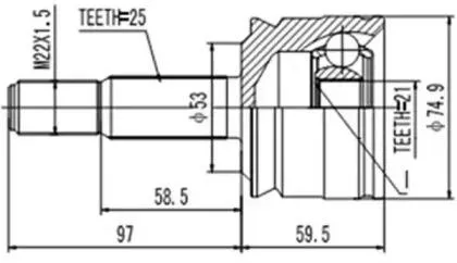 AYWIPARTS AW1510759 Шрус внешний