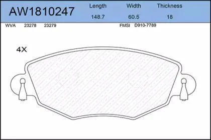 AYWIPARTS AW1810247 Колодки торм.передние Ford Mondeo III 00-07, Jaguar X-Type 01-05