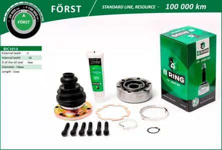 B-RING BIC1013 Шрус внутренний Audi 80100 84-94A4 95-01A6 94-05VW Passat 85-00 28шл