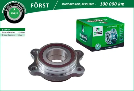 B-RING BK1034 Ступица с подшип. в сборе Audi A4 (00-) (перед. задн.)