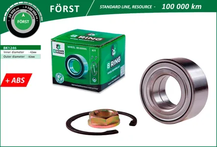 B-RING BK1246 Подшипник ступицы (перед. компл.) [42x82x36 с ABS]