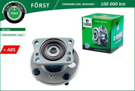 B-RING BK1466 Ступица с подшип. в сборе (задн.) [d=131 с ABS]