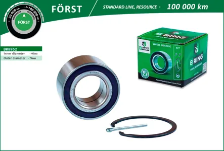 B-RING BK8952 Подшипник ступицы Toyota Avensis (97-) Geely Emgrand EC7 (09-) (перед. компл.) [40x74x42]