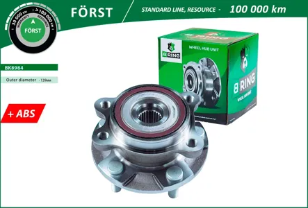 B-RING BK8984 Ступица с подшип. в сборе Toyota Auris (07-) (перед.) [d=139 с ABS]