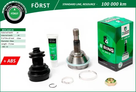 B-RING BOC2601A Шрус наружный Citroen Jumper Fiat Ducato Peugeot Boxer 1.9D-2.8TDI 94- 2839шл ABS 54Т