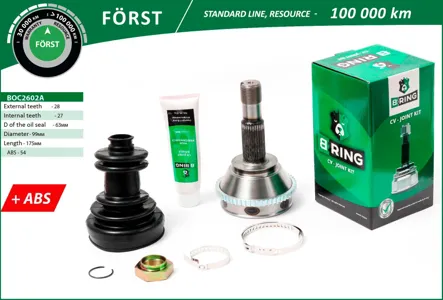 B-RING BOC2602A Шрус наружный Fiat Ducato 06- Ducato RUSSIA 08- 2827шл ABS 54Т