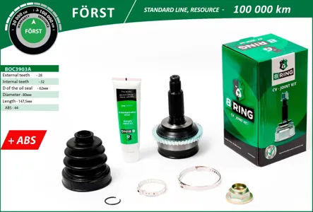 B-RING BOC3903A Шрус наружный Mazda 6 IATENZA Sport WAGON 2.0-2.3 02-07 2832шл ABS 44Т