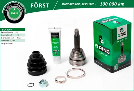 B-RING BOC8008 Шрус наружный (компл.) Daewoo Matiz 0.8-1.0 98-> без ABS