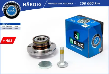 B-RING HBK1075 Ступица с подшип. в сборе VW Golf (05-) (задн.) [d=136.5 с ABS] B-RING HARDIG